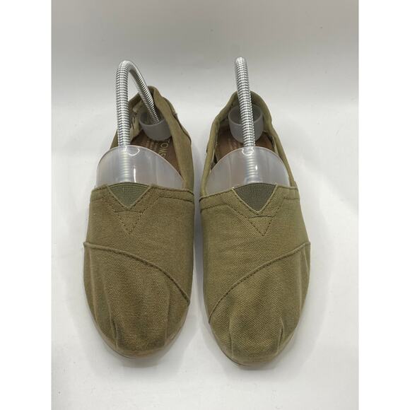 TOMS Women's Olive Green Classic Slip-On Round-Toe Alpargata Canvas Shoes SZ 7 - Picture 1 of 9